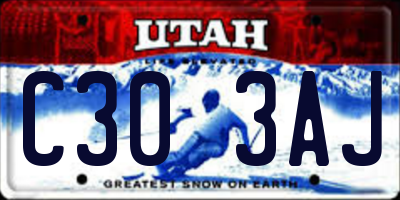 UT license plate C303AJ