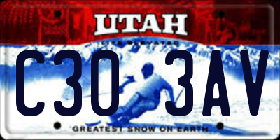 UT license plate C303AV