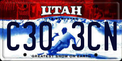 UT license plate C303CN