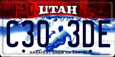 UT license plate C303DE