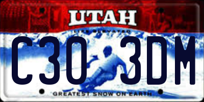 UT license plate C303DM