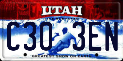 UT license plate C303EN