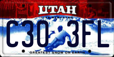 UT license plate C303FL