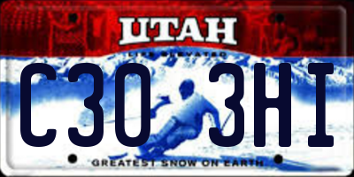 UT license plate C303HI