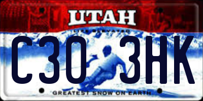 UT license plate C303HK