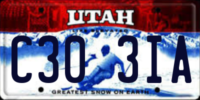 UT license plate C303IA