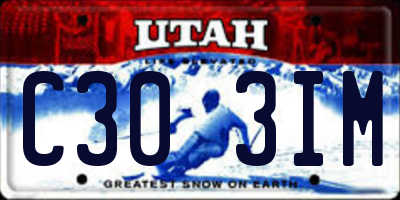 UT license plate C303IM