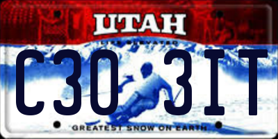 UT license plate C303IT