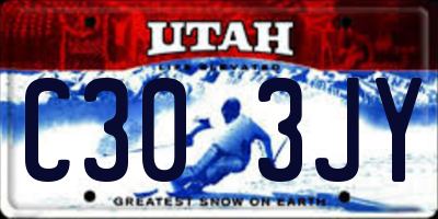 UT license plate C303JY