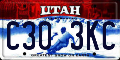 UT license plate C303KC