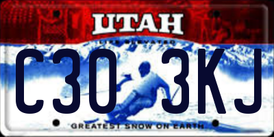 UT license plate C303KJ