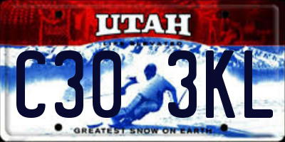 UT license plate C303KL