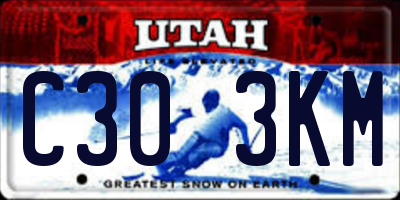 UT license plate C303KM