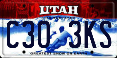 UT license plate C303KS