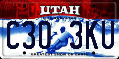UT license plate C303KU
