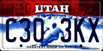UT license plate C303KX