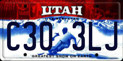 UT license plate C303LJ