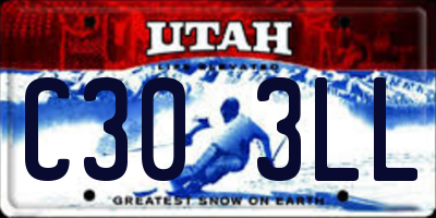 UT license plate C303LL
