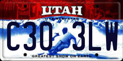 UT license plate C303LW