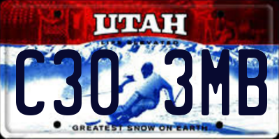 UT license plate C303MB
