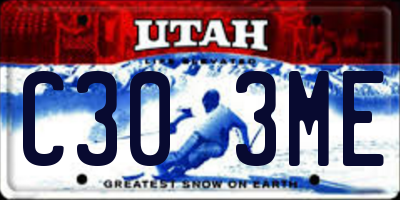 UT license plate C303ME