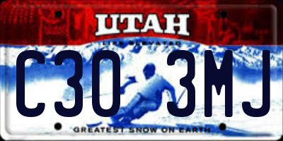 UT license plate C303MJ