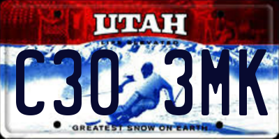 UT license plate C303MK