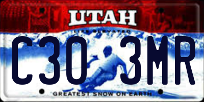 UT license plate C303MR