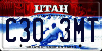 UT license plate C303MT