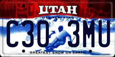 UT license plate C303MU