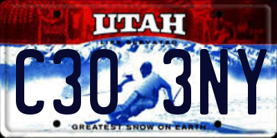 UT license plate C303NY