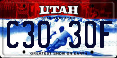 UT license plate C303OF