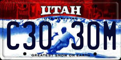 UT license plate C303OM