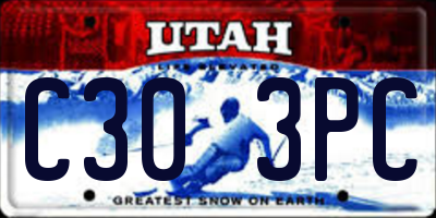 UT license plate C303PC