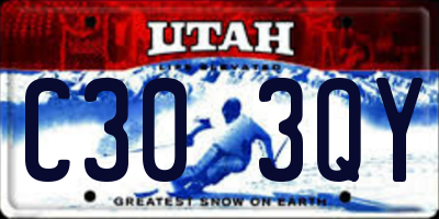 UT license plate C303QY