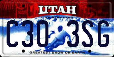 UT license plate C303SG