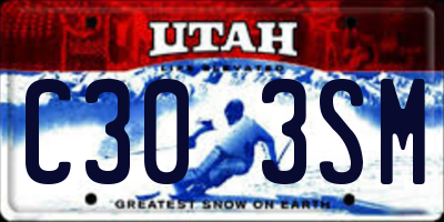 UT license plate C303SM
