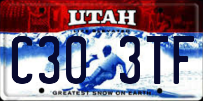 UT license plate C303TF