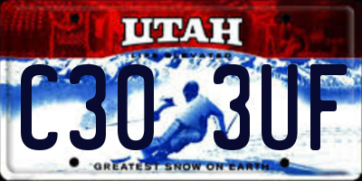 UT license plate C303UF