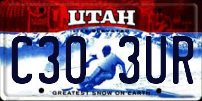 UT license plate C303UR