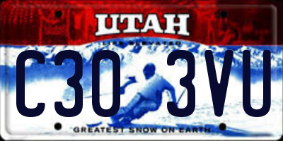 UT license plate C303VU