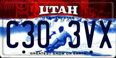 UT license plate C303VX