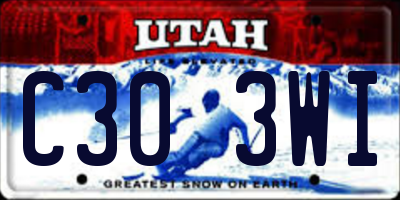 UT license plate C303WI