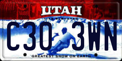 UT license plate C303WN