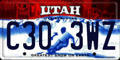 UT license plate C303WZ