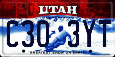 UT license plate C303YT