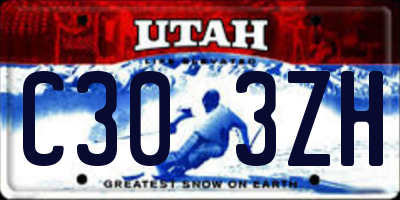 UT license plate C303ZH