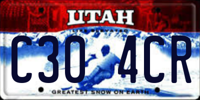 UT license plate C304CR