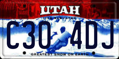 UT license plate C304DJ