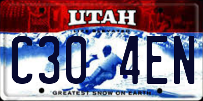 UT license plate C304EN